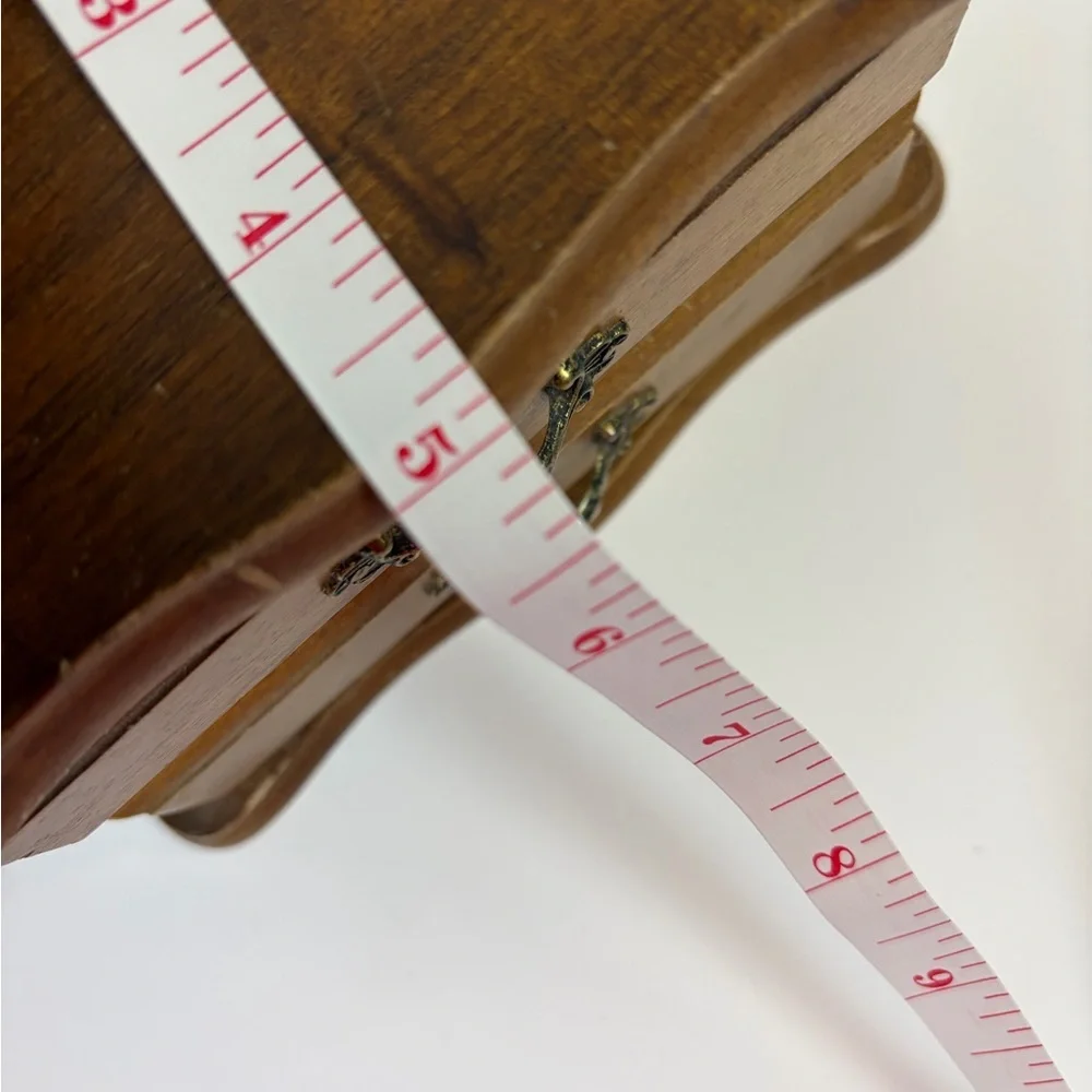 Vintage Wooden Jewelry Box with Mirror | 2 Drawer Organizer